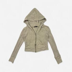 Out from Under waffle cropped tan hoodie urban outfitters)